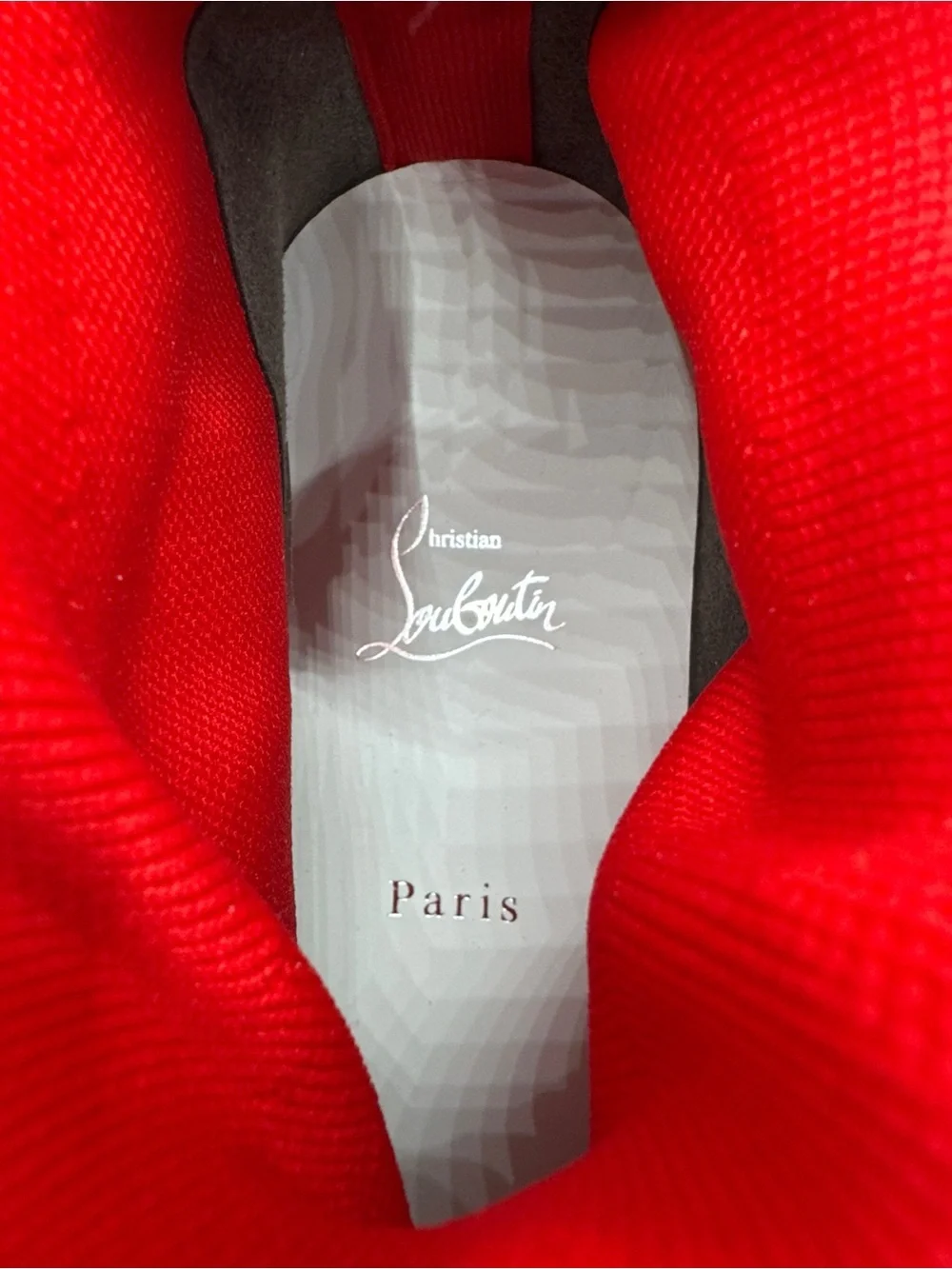 NEW Christian Louboutin Sharky Sock Knit Sneakers Red EU 44.5 US 11.5 Loubishark